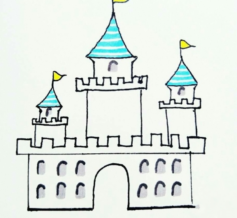 Halloween castle drawing ideas