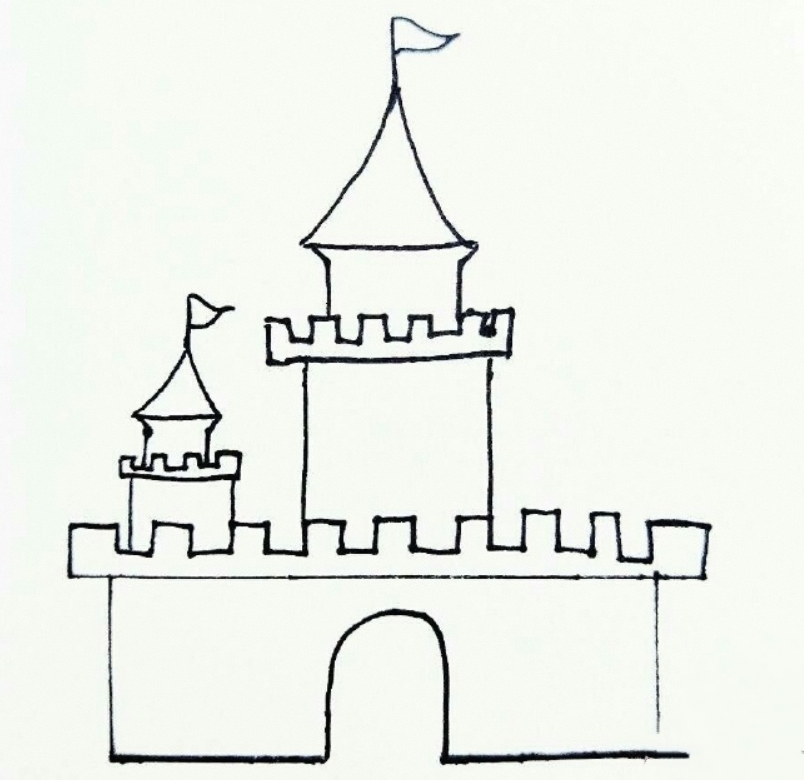 Halloween castle drawing ideas