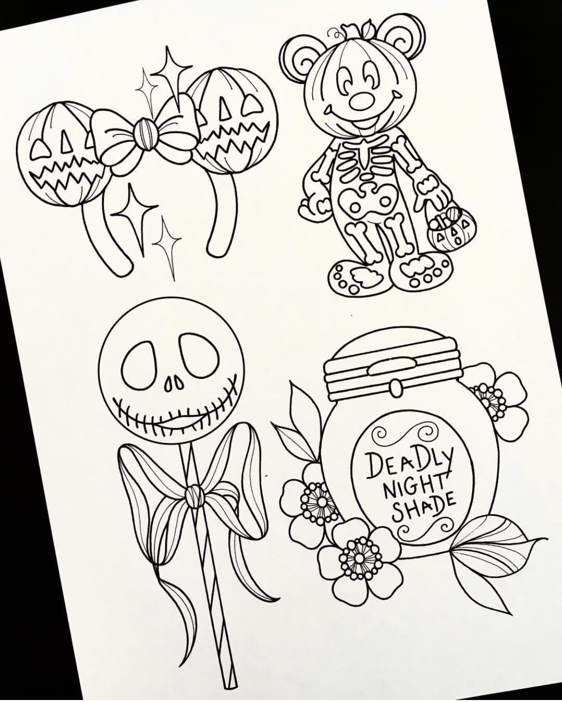 Cute Halloween flash tattoo