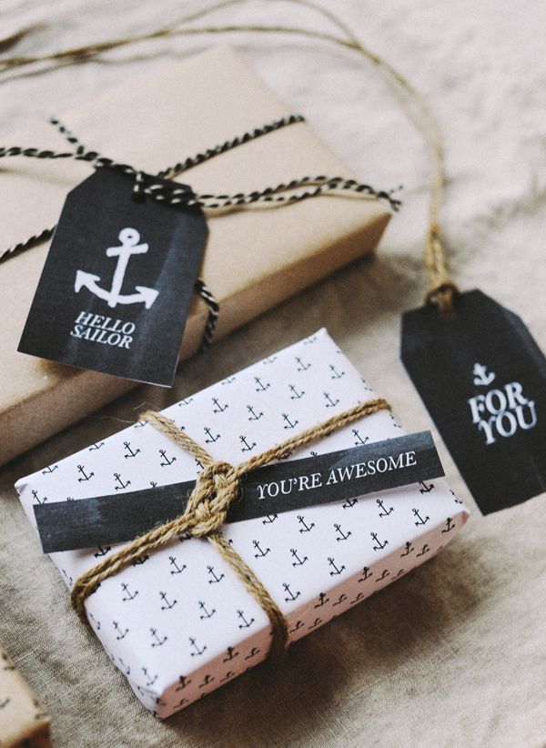 Nautical Touches beautiful christmas gift wrapping