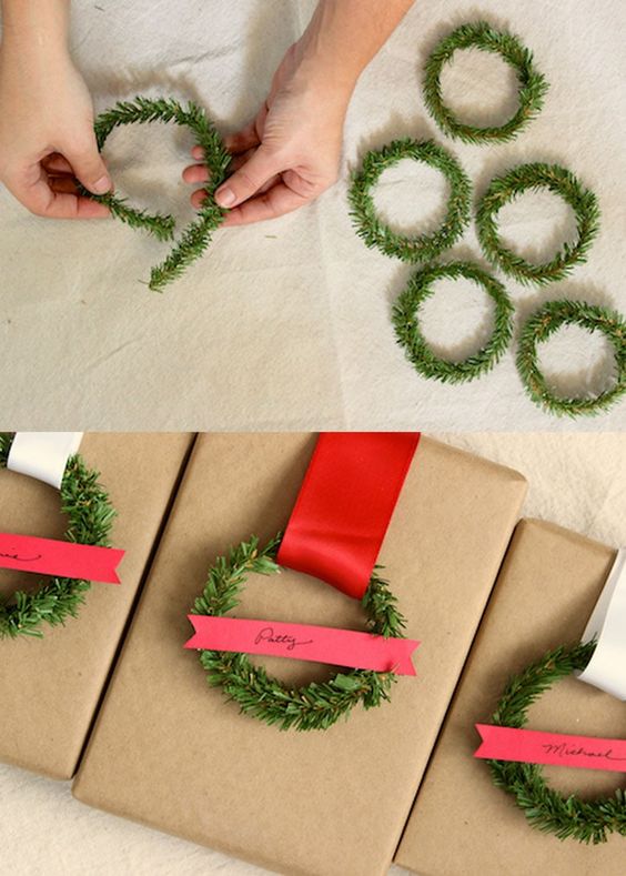 christmas grab bag gift ideas Simple Pattern Kraft Paper Gift Packaging