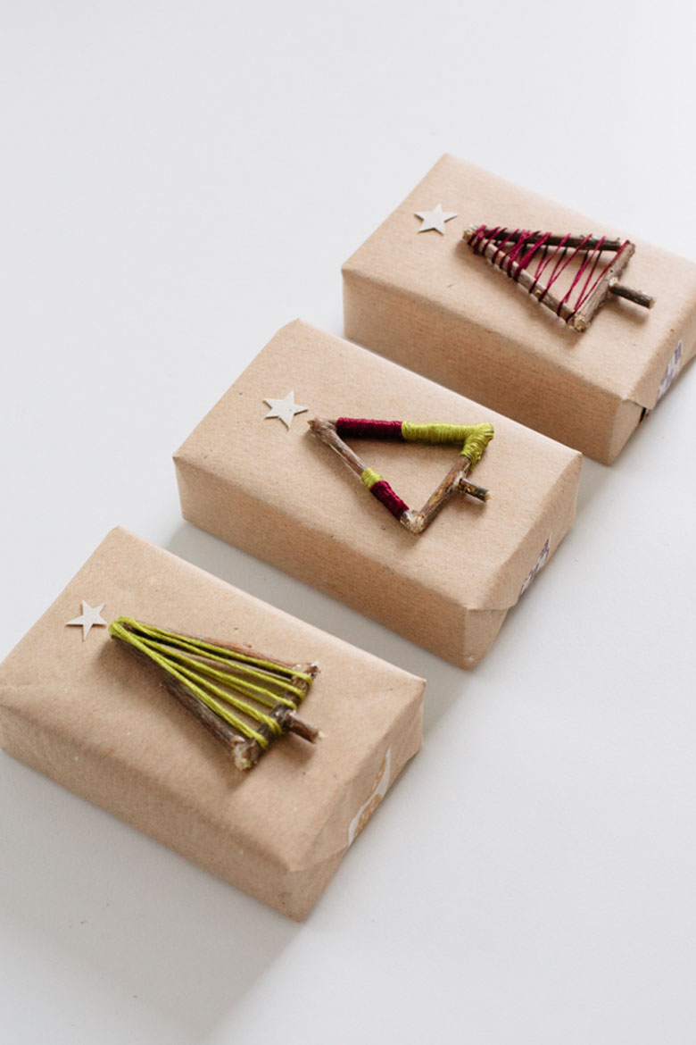 Simple Pattern Kraft Paper Gift Packaging christmas gift bag ideas